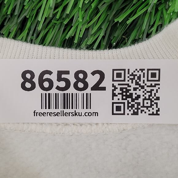 Vintage 90s Family Sports Sweatshirt Womens M 19x19 Boxy White - Picture 5 of 11